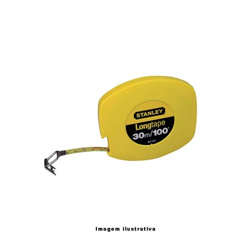 Trena Longa Fita de Aço Capacidade 15m Largura da Fita 9,5mm 3/8" Stanley 34-104S