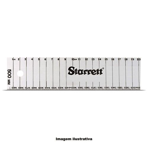 Escala de Alumínio Milimetrada Dimensões 1500x50x3mm Starrett AMSE-1500
