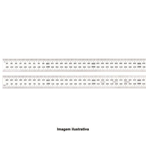 Escala de Aço Fosca Capacidade 500mm Graduação 0,5mm 1/32'' 1mm 1/64'' Starrett C636-500
