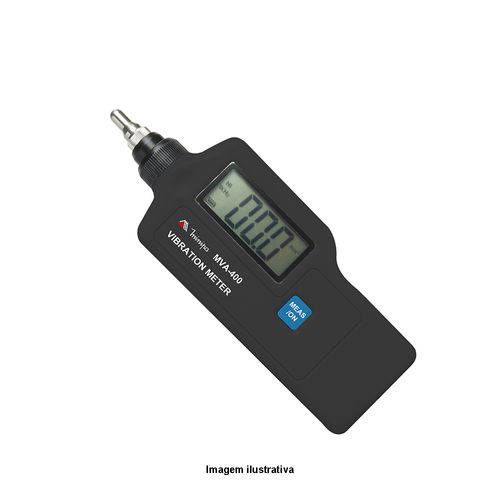 Medidor de Vibração Velocidade 0,1 a 199,9mm/s Aceleração 0,1 a 199,9mm/s² Deslocamento 0,001 a 1,999mm Minipa MVA-400
