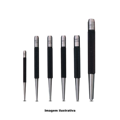 Punção de Centro com Haste Redonda Comprimento 100mm Diâmetro da Ponta 4mm Starrett 117D