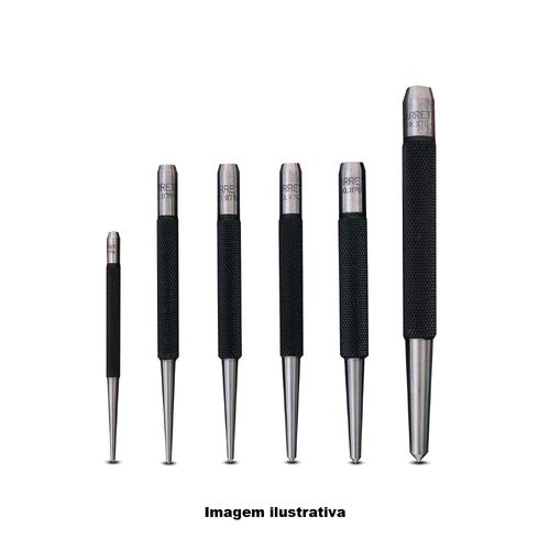 Jogo de Punções de Centro com Haste Redonda 5 Peças Starrett S117PC