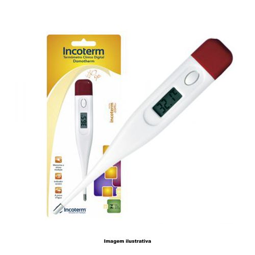 Termômetro Clínico Digital Domotherm Capacidade 32,0 a 44,0°C Cor Vermelho Incoterm 29830.06.0.00