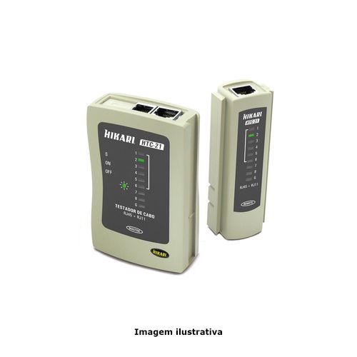 Testador de cabos RJ45 e RJ11 Ref. HTC-21 Hikari 21I537