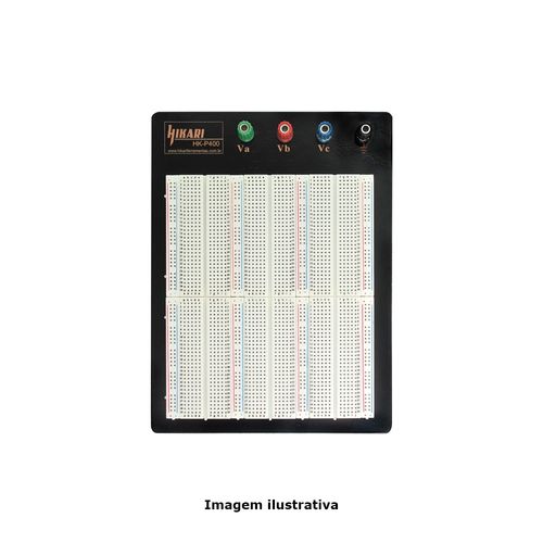 Protoboard 2200 Furos Bitola do Fio 0,3 a 0,8mm Dimensões 165x111x8,5mm Ref. HK-P400 Hikari 21N016