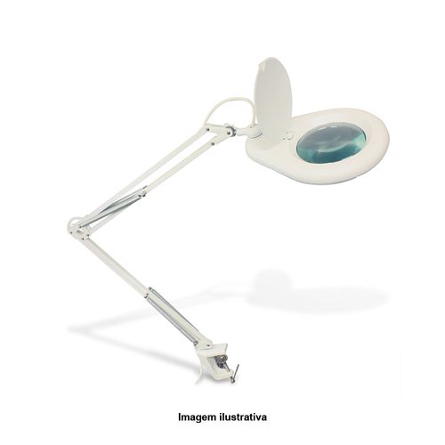 Luminária led com lupa 5'' Diopter cor branco tensão bi-volt NOLL 111,0001