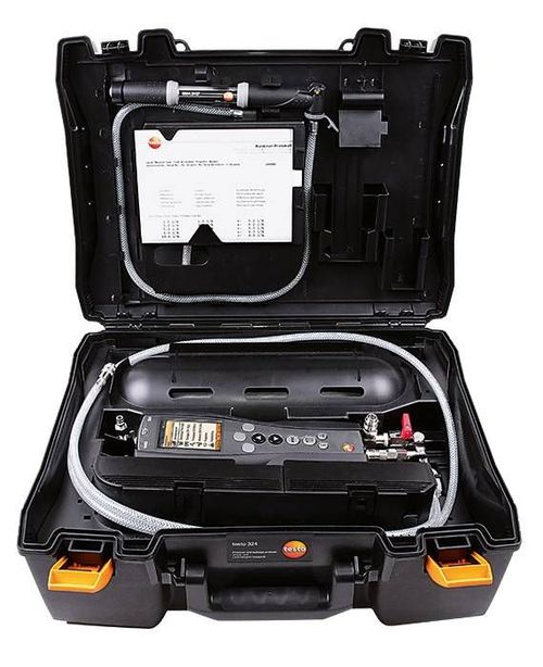 Instrumento de Medição de Pressão 0 a 25 bar e Vazamento Água e Gás Ref. 0563 3240 71 Testo 324 kit