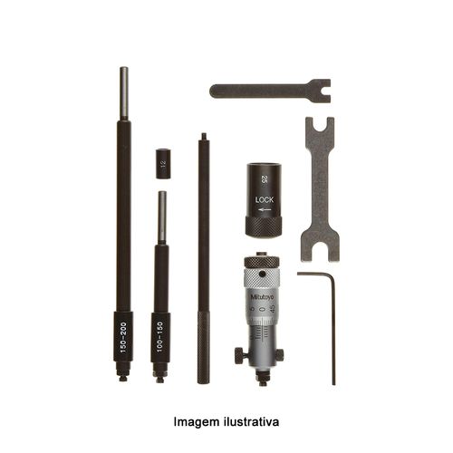 Micrômetro Interno 50 - 200mm x 0,01mm Curso 13mm Modelo com 3 hastes Mitutoyo 141-211