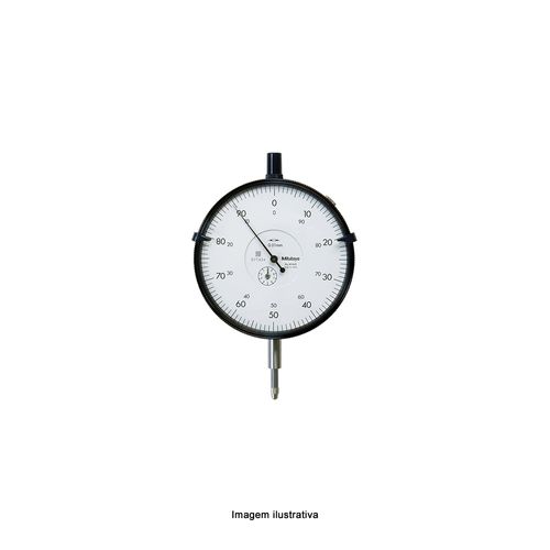 Relógio Comparador 10mm (1mm) x 0,01mm Leitura da Escala ±0-100 com Tampa com Orelha Mitutoyo 4046S