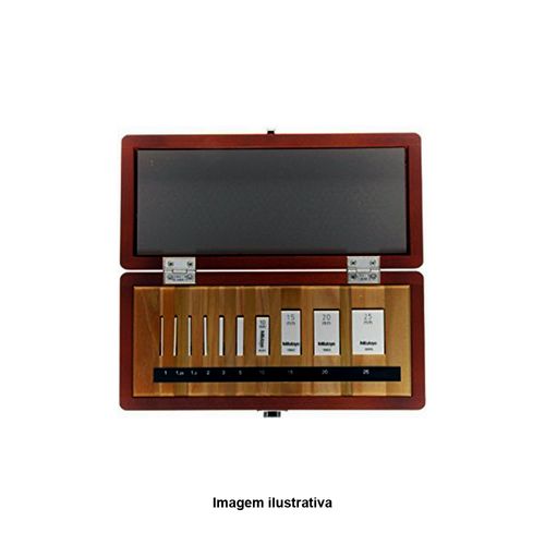 Jogo de Bloco Padrão 10 Peças 1,0 a 25mm Classe 1 Cerâmica Mitutoyo 516-153-10