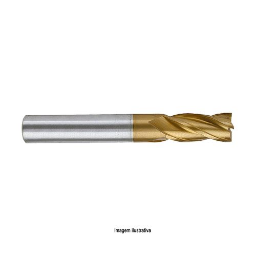 Fresa de Topo Reto Curta Múltiplos Cortes HSS com Cobalto 802/1 EMS DIN 844 Ø 8.5mm OSG TIN (Titânio) 15659