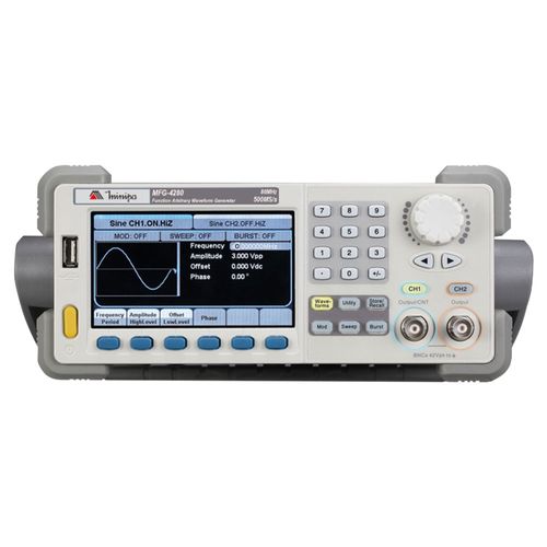 Geradores de forma de onda arbitrária LCD Colorido 4,3’’ 2 canais resolução de freq 1 µHz estabilidade de freq ±2 ppm Minipa MFG-4280
