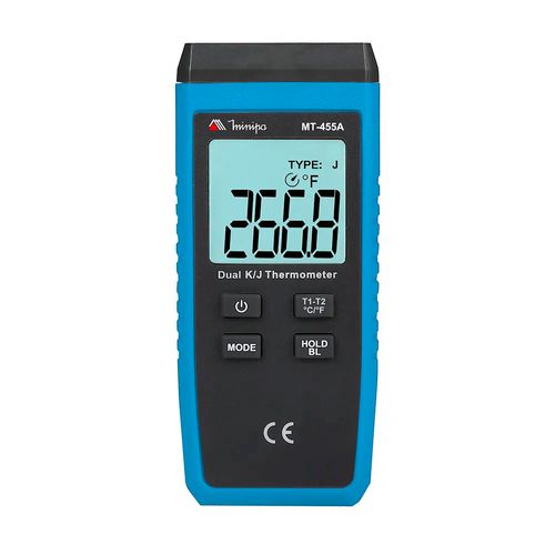 Termômetro Digital -50 a 1300°c Resolução 0,1 a 1,0°c Termopar Tipo K/j 2 Canais Minipa Mt-455a