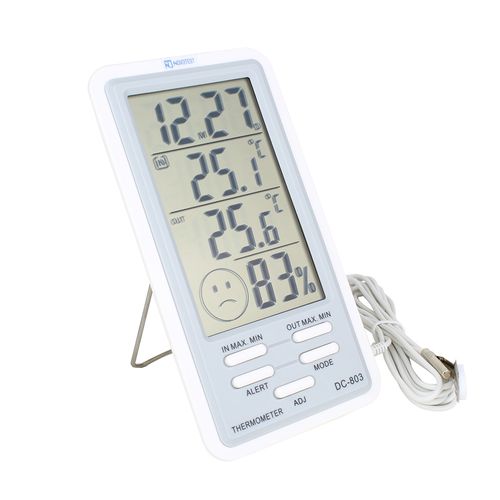 Relógio Termo-Higrometro Digital Capacidade Interna -10~50°C Externa -50~90°C com Alarme Novotest.br DC803