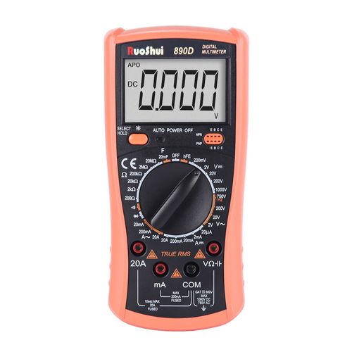 Multímetro digital display 1999 tensão corrente AC resistência capacitância True RMS CAT III 600V Shock proof Victor-Ruoshui 890D
