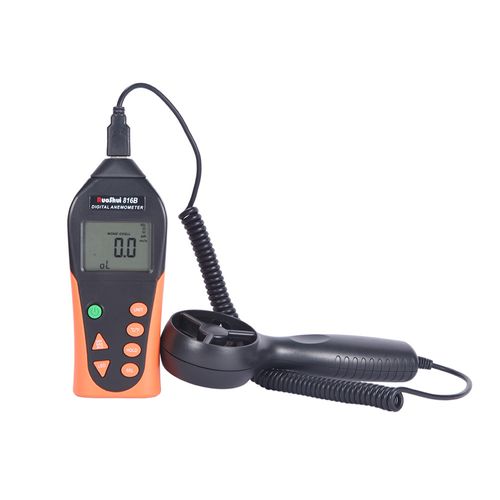 Termo-Anemômetro dig portátil velocidade ar km/h 0 ~ 140 prec. ± 3% temp. 0 °C ~ 45 °C prec. ±2 Victor-Ruoshui 816B