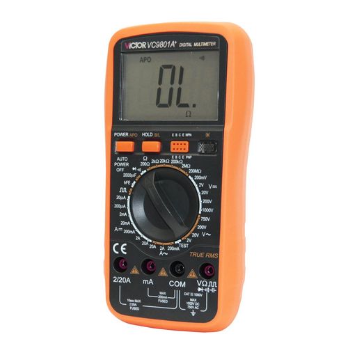 Multímetro digital tensão corrente resistência capacitância display 2000 True RMS CATIII 1000V Victor-Ruoshui 9801A+