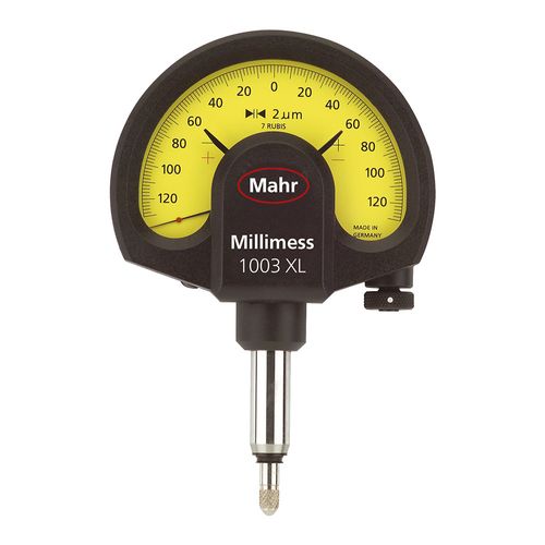 Relógio comparador Millimess 1003 XL com range de medição estendido incluso estojo e relatório de teste – curso de ± 130 µm Mahr 4334001