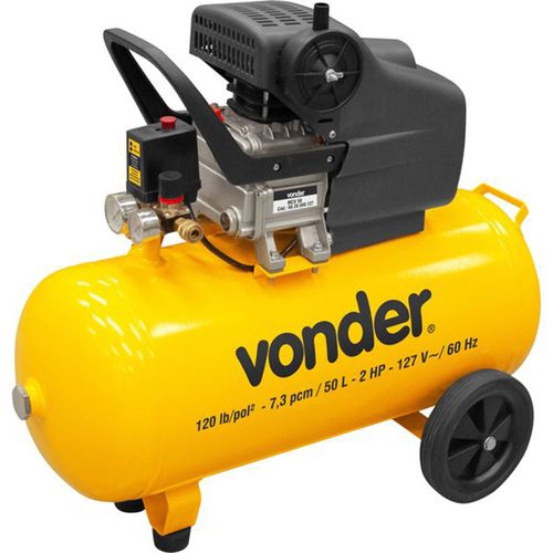 Motocompressor de ar 120 lbf/pol² - 7,3 pcm 50 litros 2 HP 220 V 60 Hz 6828500220 VONDER MCV 50 - 220v