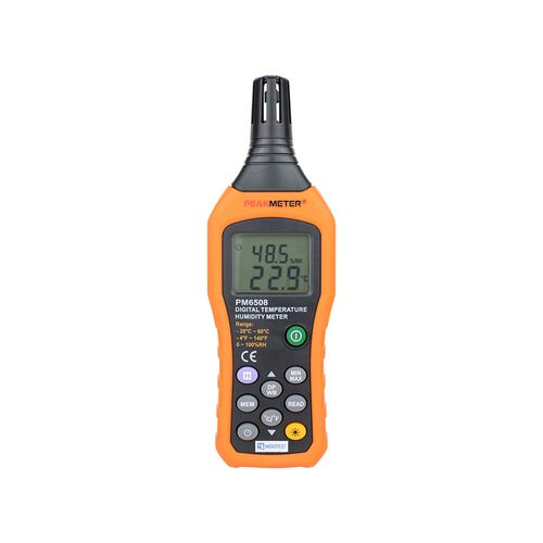 Termo higrômetro digital ponto de orvalho data logging hold and recalL -20 °C - +60 °C humidade 0 a 100 % Novotest.br PM6508