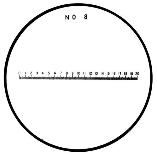 Retículo para Lupa Escala 0-20mm Resolução 0.1mm mm Mitutoyo 183-109