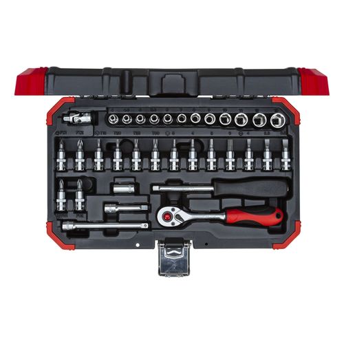 Jogo soquete 1/4 sextavado 4-13 mm 33pcs 3300051 Gedore red R49003033
