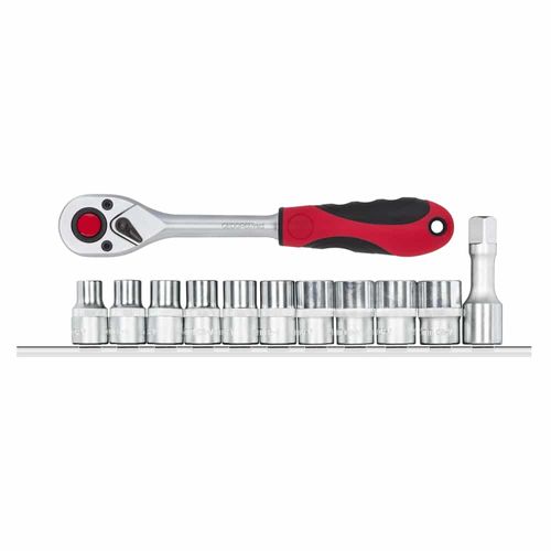 Jogo soquete.1/2 sextavado 10-19 mm e catraca 12pcs 3300030 Gedore red R69008012