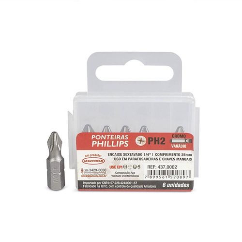 Ponteira para parafusadeira philips (PH) PH1x25 mm Noll 437,0001