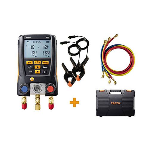 Kit manifold digital para refrigeração com 2 sondas Com Bluetooth e conjunto de 3 mangueiras TESTO 0563 2550