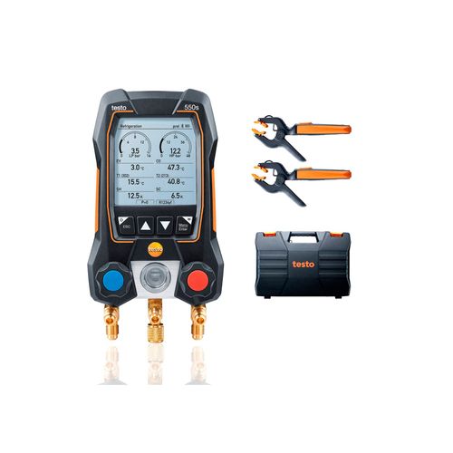 Manifold digital inteligente Smart Kit inclui2x115i sondas de temperatura grampo sem fio ref. 0564 5502 Testo 550s-Smart