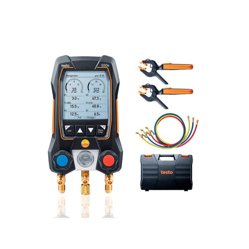 Manifold digital Smart Kit sondas de temperatura grampo sem fio conj. de enchimento de mangueira com 3 ref. 0564 5503 Testo 550s-Smart-c/mang