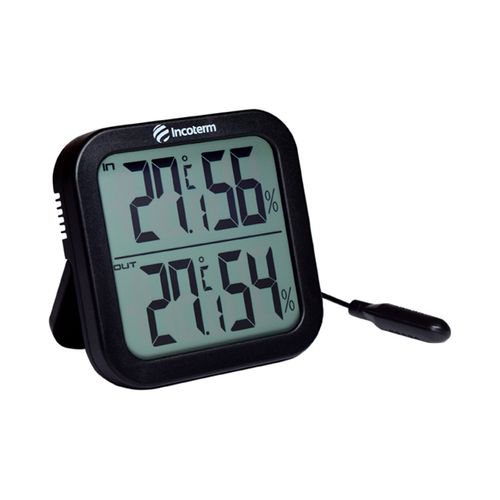 Termohigrômetro digital com temperatura e umidade interna -10-50 °C e externa -50-70°C preto Incoterm T-THI-0020.00