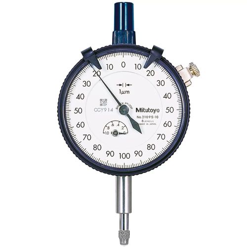 Relógio Comparador Analógico Alcance 1mm Resolução 0,001mm C/ Tampa Lisa Mitutoyo 2109AB-10