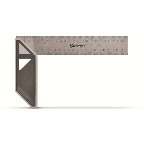 Esquadro Carpinteiro C/ Cabo Alumínio 200 mm Starrett K53M-200-S