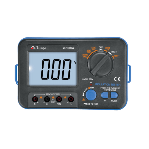 Megômetro Digital Portátil Tensão DC/AC Data Hold Cat III 600V Minipa MI-1000A