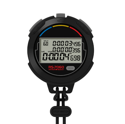 Cronômetro Digital 1/1000 à Prova D'Água Com Funções Timer Memória Relógio Calendário e Alarme NOVOTEST.BR RS-7060