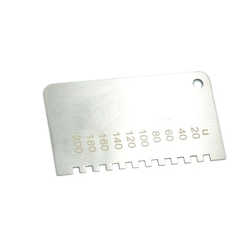 Medidor de Camadas de Tinta Úmida 20 a 200 Microns Aço Inoxidável NOVOTEST.BR TH-83004