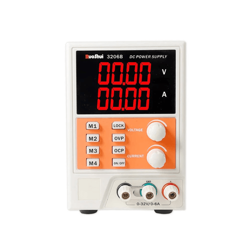 Fonte de Alimentação de Comutação Regulada 32V/6A Canal Único 4 BITS Input 220V Output 0-32V OVP/OCP RUOSHUI 3206B