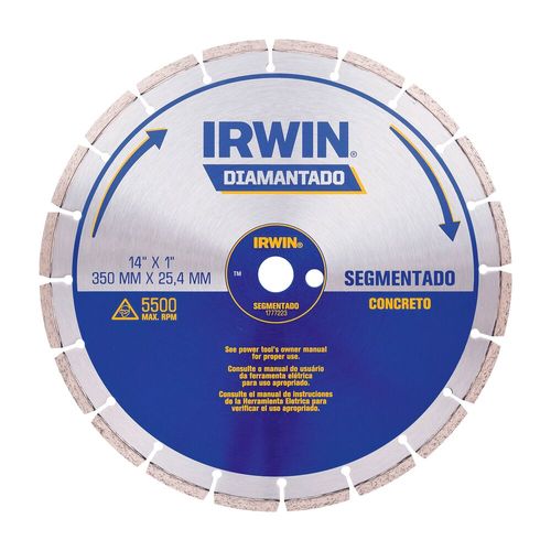 Disco Diamantado Segmentado Alto Desempenho Premium para Concreto Curado, Refratários e Materiais Abrasivos 350 X 25.4 mm IRWIN 1777223