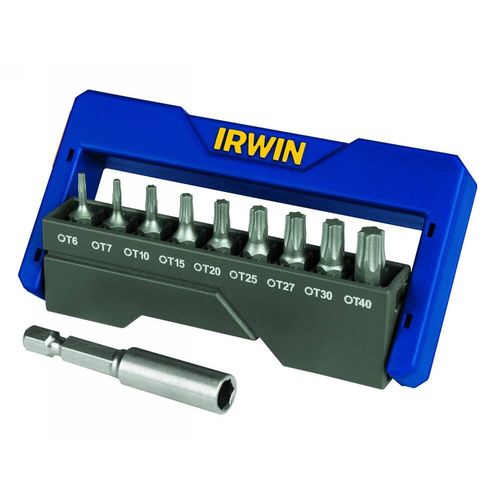 Jogo de Pontas 10Pçs Bits Torx T6, T7, T10, T15, T20, T25, T27, T30, T40 Suporte 1/4 X 2.1/4 X 2 IRWIN 1865321