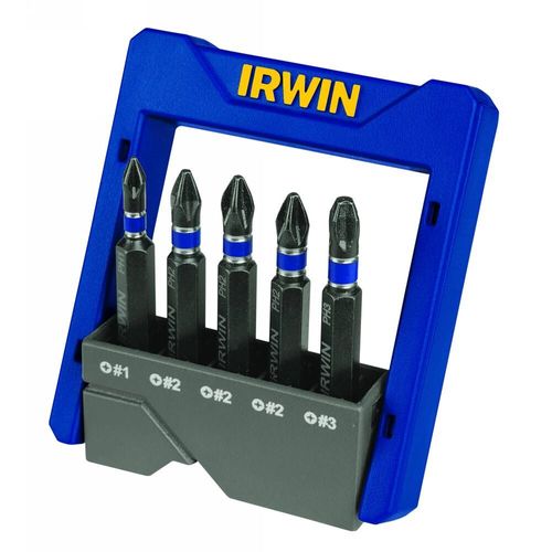 Jogo de Pontas Power Bits Fenda Cruzada: #1, #2 (3), #3 Peças - Estojo de Bolso IRWIN 1865326