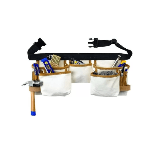 Cinturão para Ferramentas Bolsos Reforçados em Couro Fecho Rápido 10 Bolsos 1 Porta-Martelo e 1 Porta Trena IRWIN IW14086