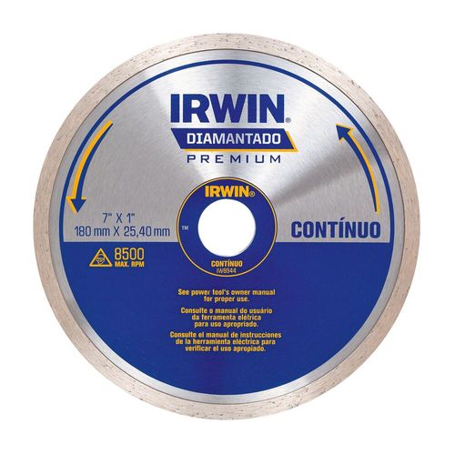 Disco Diamantado Contínuo Alto Desempenho 40% mais Diamantes 180 mm X 25,0 mm IRWIN IW8944