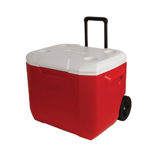 Caixa Térmica 56L com Roda e Termômetro Máx e Mín. Digital à Prova D'água -50 + 70 °C Vermelha NOVOTEST.BR NOV-56VLR