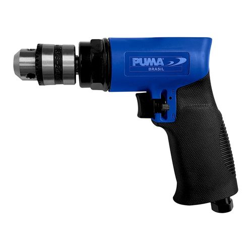 Furadeira Pneumática Reversivel 3/8'' Pressão de Trabalho 6,3 Kg/cm2 (90PSI) Velocidade 1.800RPM Entrada de Ar 1/4'' NPT Puma AT213P