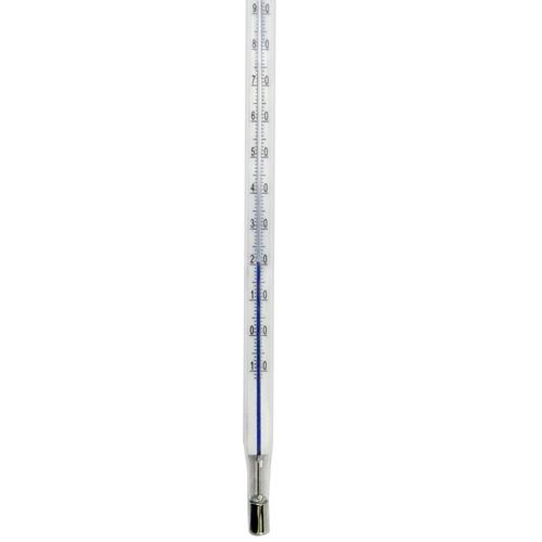 Termômetro químico escala interna -10+310:1c HG refletor azul 320+5x7-8mm Incoterm 5016