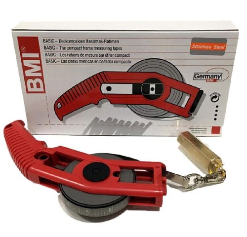 Trena de Profundidade com Prumo de latão e Fita de Inox Comprimento 10 Metros Fabricada na Alemanha BMI-P.011 10M