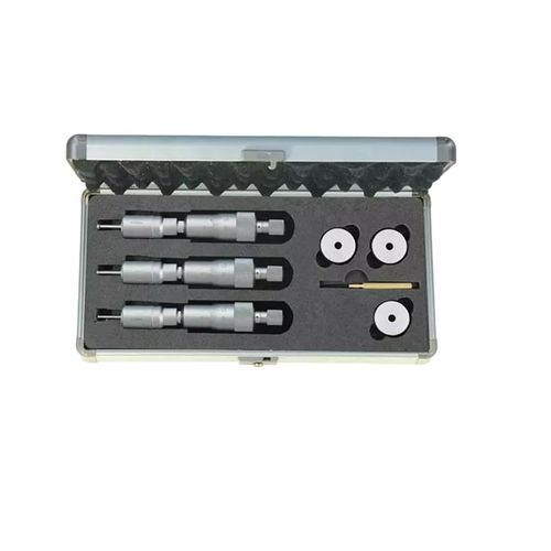 Micrômetro interno de 3 pontas com conjunto de batente com catraca 6-12mm Novotest.br IM-320903