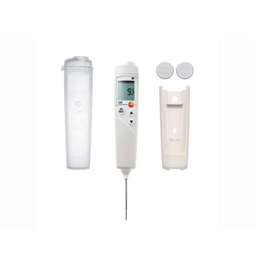 Termômetro de Imersão e Penetração NTC -50 a 275°C com TopSafe para Alimentos IP67 Testo 106 Kit TESTO 0563 1063