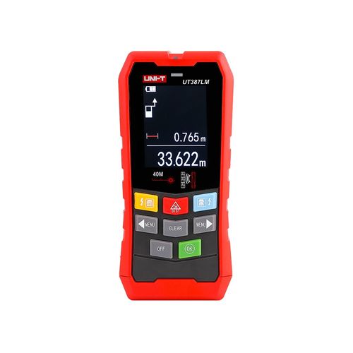 Multidetector de parade para metais, madeira e fio elétrico com Trena laser 40m Novotest.br UT387LM
